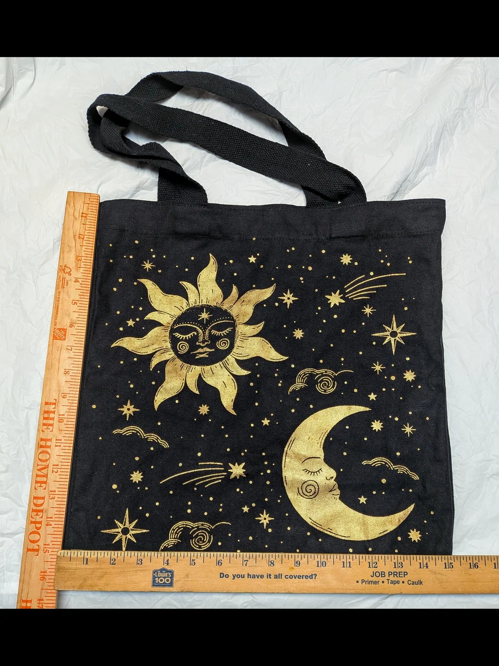 Cynthia Rowley Celestial Black Cream Gold Metallic Celestial Tote Bag Lot of 2